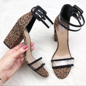 New Abound Adelyn Leopard Block Heel Sandals